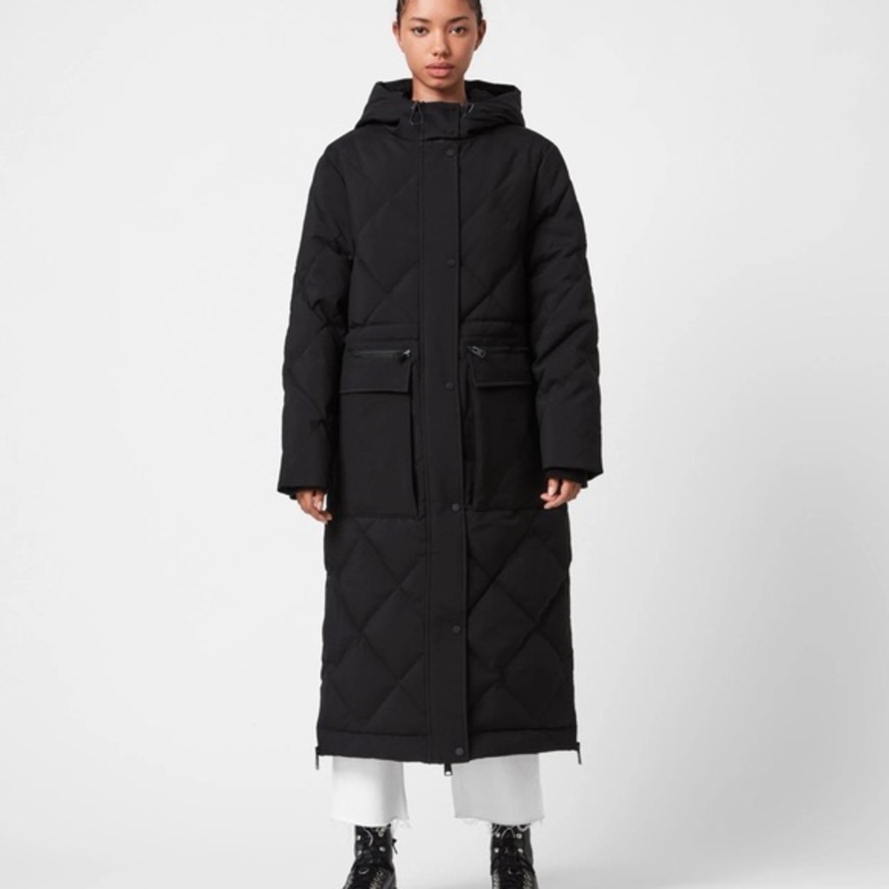 All Saints Long Quilted Jacket
